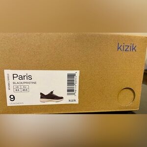 Kizek slip on but tie also black sneakers/athletic shoes